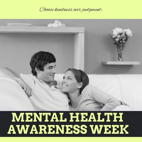 Caucasian couple embracing for mental health awareness