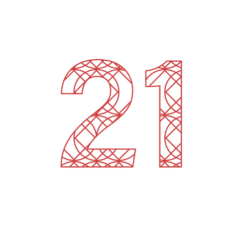 decorative red 21 number on transparent background - Download Free Stock Videos Pikwizard.com
