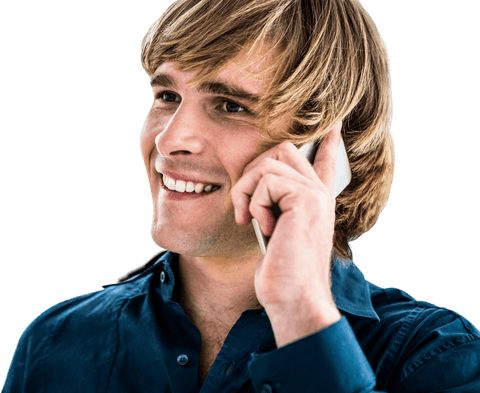 smiling man talking on phone transparent background - Download Free Stock Videos Pikwizard.com