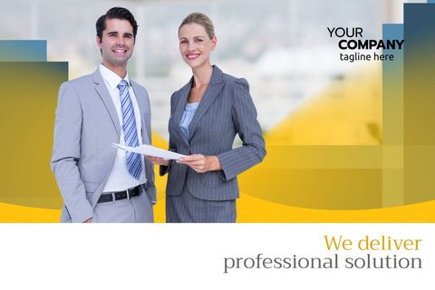 Confident Professionals Delivering Corporate Solutions - Download Free Stock Templates Pikwizard.com