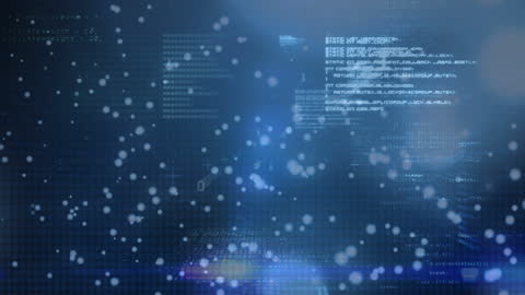 Abstract Blue Digital Data Processing and Technology Background