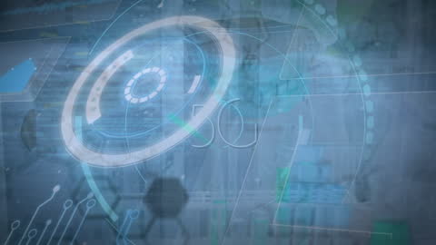 Digital Interface Overlay with Scientist in Data Center