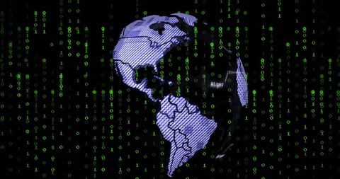 Digital Data Flow Forming Globe on Black Background - Download Free Stock Images Pikwizard.com