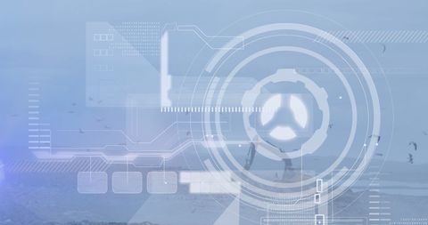 Industrial technology overlay on landfill operations scene