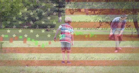 Father and Son Enjoying Wholesome Outdoor Activity