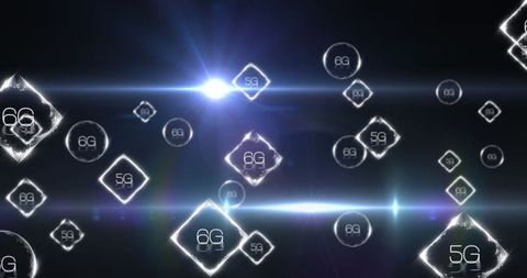 Futuristic 6G Network Technology Concept with Digital Interfaces