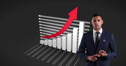 Businessman Presenting Rising Financial Growth Chart - Download Free Stock Images Pikwizard.com