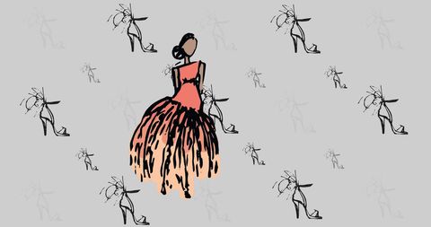 Elegant Fashion Trend Pattern with Stylish Model Sketch - Download Free Stock Images Pikwizard.com