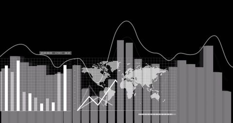 Digital Data Analysis with World Map and Bar Graphs - Download Free Stock Images Pikwizard.com