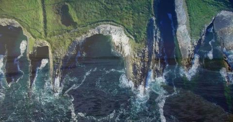 Dramatic Coastal Cliffs Meeting Torrential Inland River - Download Free Stock Images Pikwizard.com