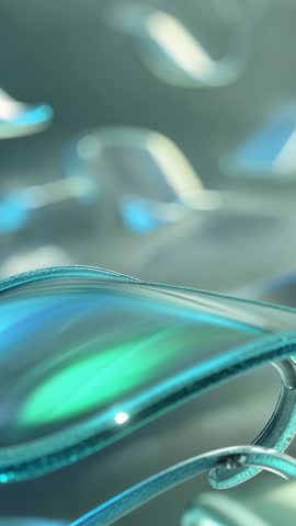 Undulating Translucent Waves Floating in Futuristic Digital Fluid Scene Vertical Loop