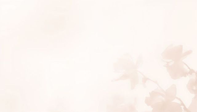 Ethereal pastel blossom silhouettes floating over soft gradient background for copy space