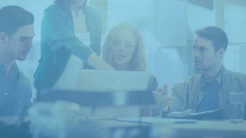 Cityscape Overlay on Team Collaboration Enhancing Urban Business Insights