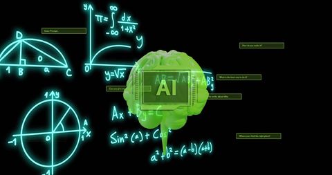 artificial intelligence with mathematical concepts overlay - Download Free Stock Images Pikwizard.com
