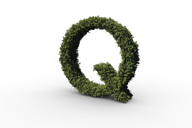 Transparent letter Q made of green foliage shaped in 3D - Download Free Stock Videos Pikwizard.com