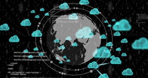 Global Network Integration with Digital Cloud Icons - Download Free Stock Images Pikwizard.com