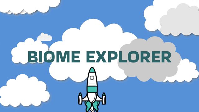 Graphic of a rocket in a sky with white clouds, ideal for educational materials on science, discovery, and exploration themes. Can be used for posters, flyers, websites, or educational apps aiming to foster interest in learning and adventure.