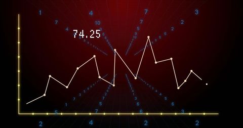 Dynamic Line Graph with Fluctuating Data on Red Background - Download Free Stock Images Pikwizard.com