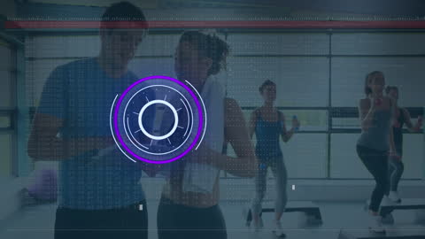 Digital Fitness Innovation with Binary Code and Active Individuals