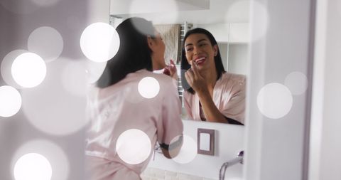 Creative Blend of Beauty and Lights in a Stylish Reflection