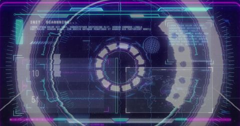 Futuristic Digital Interface with Scanning HUD Elements - Download Free Stock Images Pikwizard.com