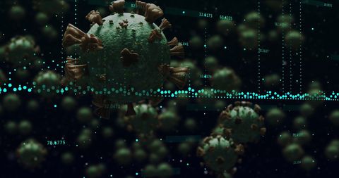 Covid-19 Cells and Data Visualizations Illustrate Economic Impact - Download Free Stock Images Pikwizard.com