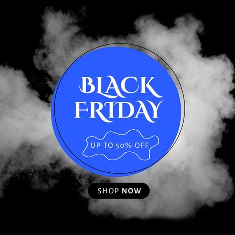 Elegant Black Friday Sale on Dark Cloudy Background - Download Free Stock Templates Pikwizard.com