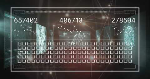Digital Data Network Animation with Connectivity Lines