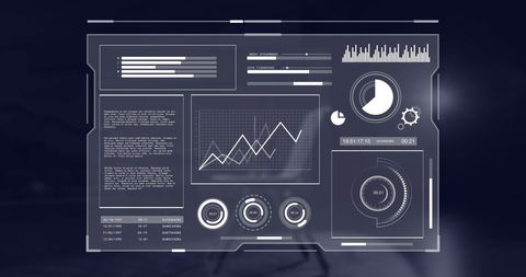 Futuristic Data Interface with Global Business Elements