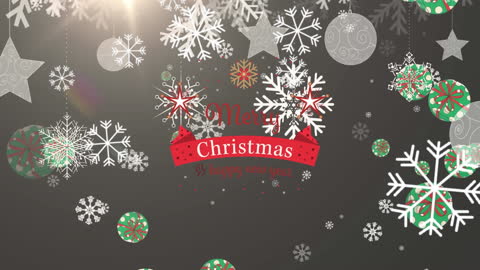 Festive Christmas and New Year Animation with Snowflakes