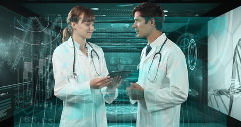 Doctors Collaborating with Digital Interface Holo Screens - Download Free Stock Images Pikwizard.com