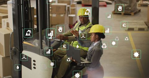 Warehouse Team Utilizing Eco-Friendly Data Solutions - Download Free Stock Images Pikwizard.com
