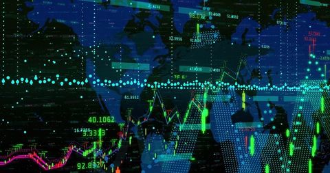 Global Financial Data over World Map Background - Download Free Stock Images Pikwizard.com