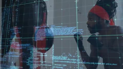 High-Tech Boxing Training with HUD Analytics — Speed Punching Heavy Bag Session