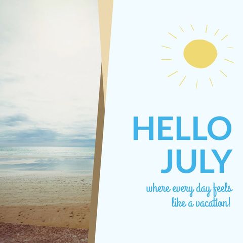 Cheerful July Welcome Visual with Beach Motif - Download Free Stock Templates Pikwizard.com