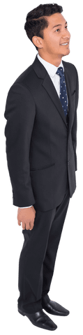 Happy Asian Businessman on Transparent Background Smiling Confident