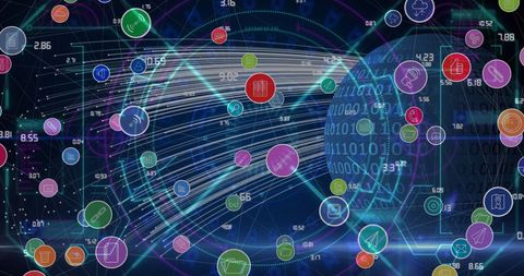 Global Network Connections and Data Processing Interface - Download Free Stock Images Pikwizard.com