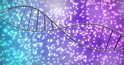 dna strand over pixelated background depicting bioinformatics - Download Free Stock Images Pikwizard.com