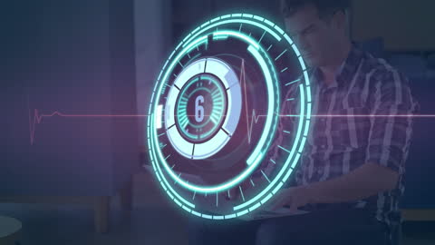 Digital Countdown with Heart Rate Monitor Overlay on Professional