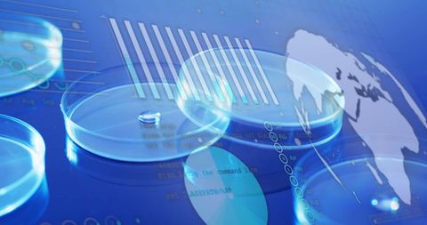 Futuristic Laboratory Data Visualization with Petri Dishes - Download Free Stock Images Pikwizard.com