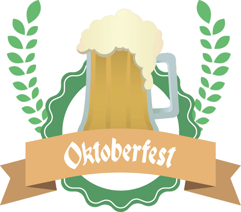 Oktoberfest Beer Mug Illustration on Transparent Background