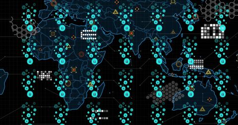 Global Cybersecurity and Data Processing Technology Visualization - Download Free Stock Images Pikwizard.com