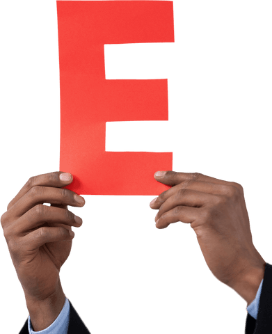 businessman holding transparent red letter e on white background - Download Free Stock Videos Pikwizard.com