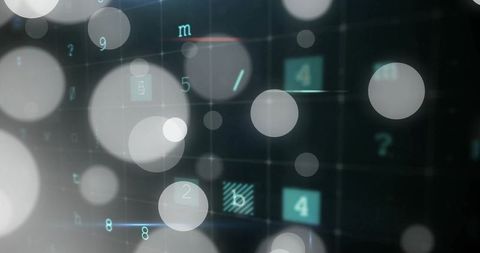 Futuristic Digital Matrix with Floating Bokeh Lights