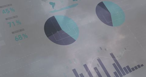 Business Data Analysis Overlay on Stormy Sky Background - Download Free Stock Images Pikwizard.com