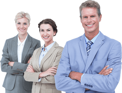 Transparent Confident Business Team Leadership Concept