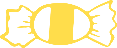 Golden wrapped candy silhouette on transparent background