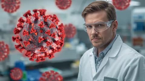 Scientist Studying COVID Virus Model in Innovative Lab Environment