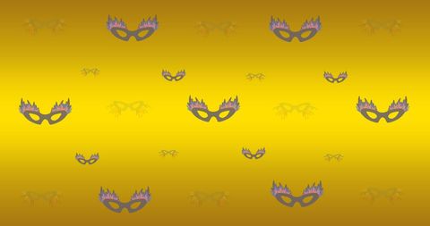 Floral Masquerade Masks on Vibrant Yellow Background - Download Free Stock Images Pikwizard.com