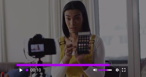 Beauty Influencer Filming Makeup Tutorial at Home - Download Free Stock Images Pikwizard.com